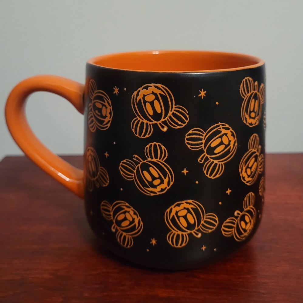 Disney Halloween Mickey Pumpkin Black And Orange Mug